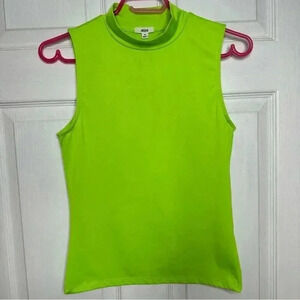 Ardene Mock Neck Tank Top Sleeveless Neon  Green Size Medium